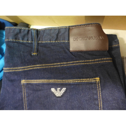 3325 - Three Pairs of men's designer jeans, brands including: Replay & Emporio Armani, various sizes * this... 