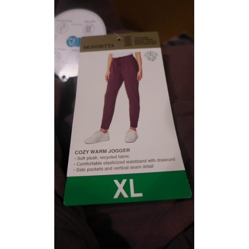 3329 - Box of women's berry coloured Modetta joggers, size XL * this lot is subject to VAT