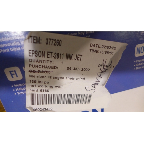 3358 - Epson Et-2811 Ink Jet  Printer , Original RRP £139.99 + vat  (251-55)  * This lot is subject to vat