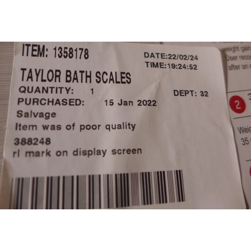 3359 - 2 Taylor Bath Scales    Silver/Black   (251-62,63)  * This lot is subject to vat