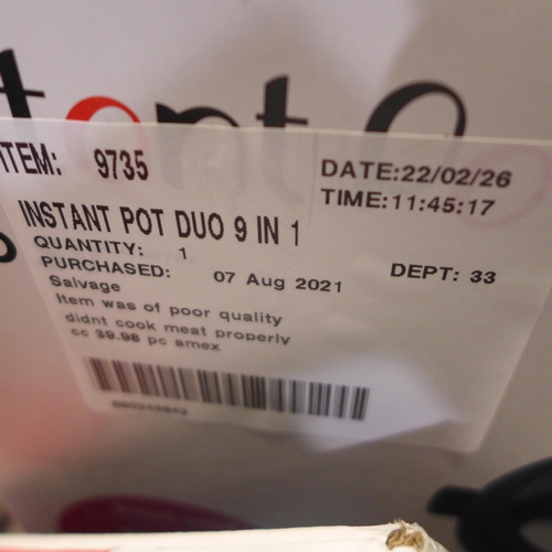 3374 - Instant Pot Duo 9-In-1     (251-78)  * This lot is subject to vat