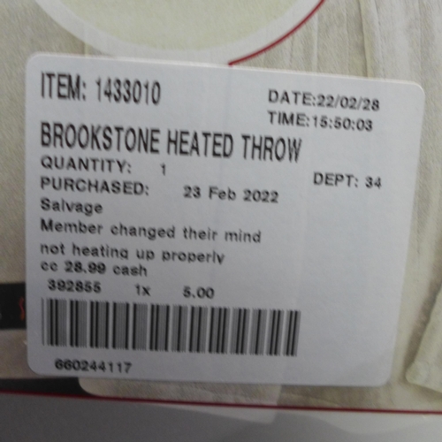 3379 - Brookstone Heated Throw  50 X 60