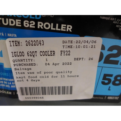 3402 - Igloo 62Qt Cooler Wheeled Cooler  (250A -568)  * This lot is subject to vat