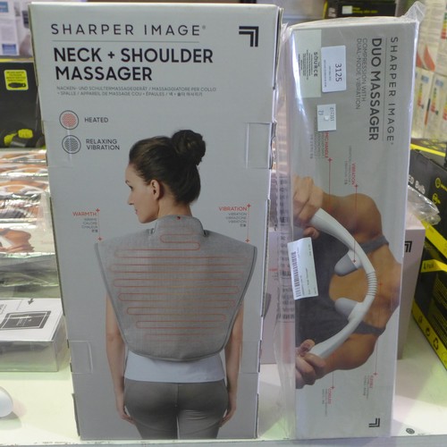 3132 - Sharper Image heated neck & shoulder massager and a dual-node neck massager