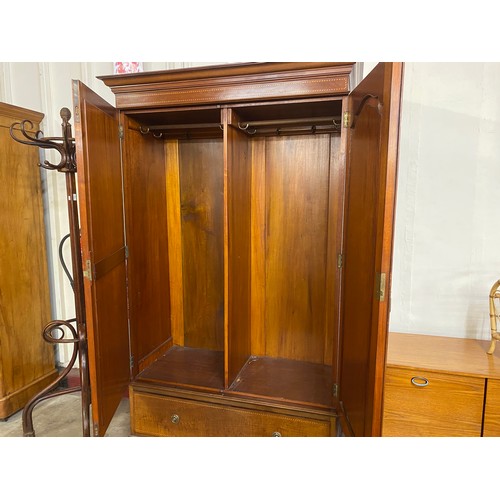 91 - An Edward VII inlaid mahogany wardrobe