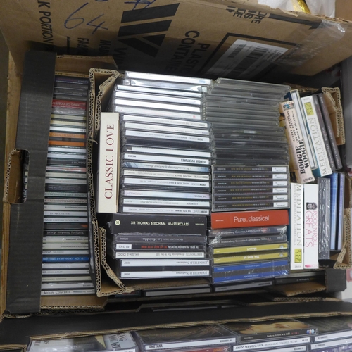 2117 - 5 Boxes, approx 600 classical rock CD's etc.