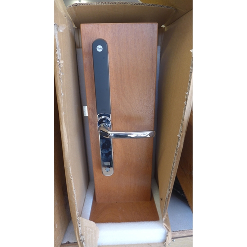 2185 - 3 Yale push button door handles, boxed