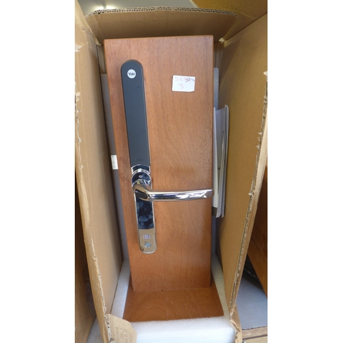 2187 - 2 Yale push button door handles, boxed