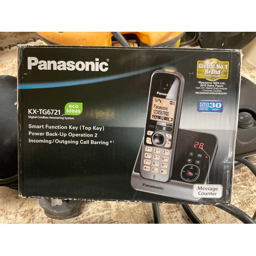 2130 - Electricals job lot: Weber Rotisserie engine, 110v extension, Panasonic KX-TG6721 Digital phone