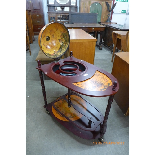 52a - A terrestrial globe cocktail cabinet/trolley