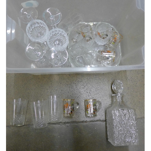 1120 - Cut glass crystal wine glasses, decanter and shot glasses **PLEASE NOTE THIS LOT IS NOT ELIGIBLE FOR... 