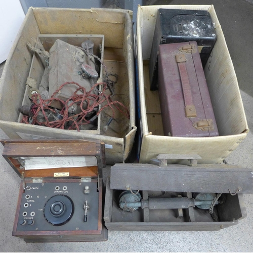 1127 - Two field telephones, receiver, etc. **PLEASE NOTE THIS LOT IS NOT ELIGIBLE FOR POSTING AND PACKING*... 