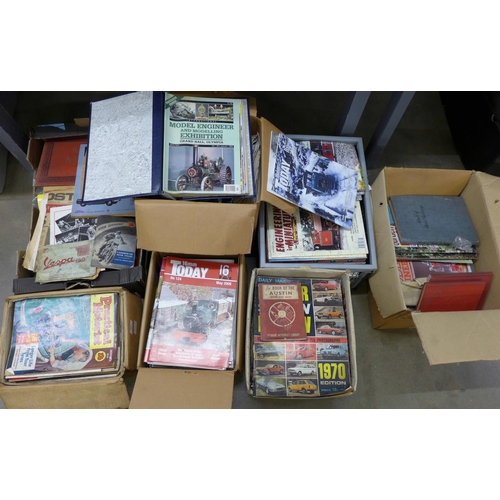 1131 - Seven boxes of vintage magazines, including model rail, Practical Engineering, Motor Show Review, et... 