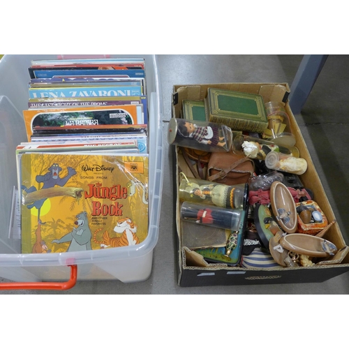 1135 - A box of LP records and a box of assorted items **PLEASE NOTE THIS LOT IS NOT ELIGIBLE FOR POSTING A... 