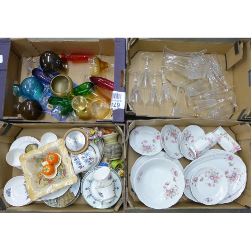 1138 - Four boxes of mixed china and glass **PLEASE NOTE THIS LOT IS NOT ELIGIBLE FOR POSTING AND PACKING**