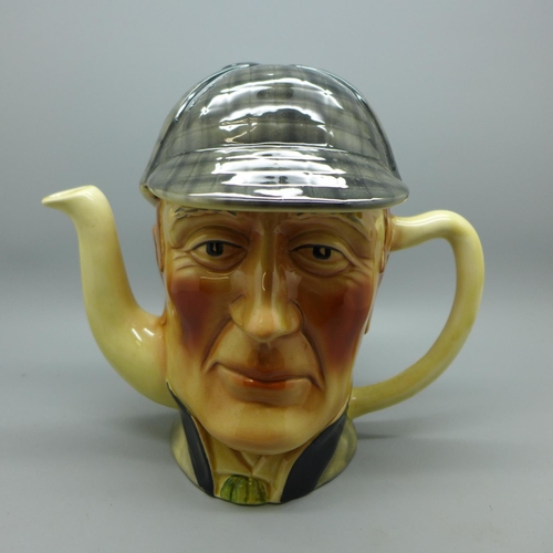 673 - A Sherlock Holmes teapot by Tony Wood, Staffordshire