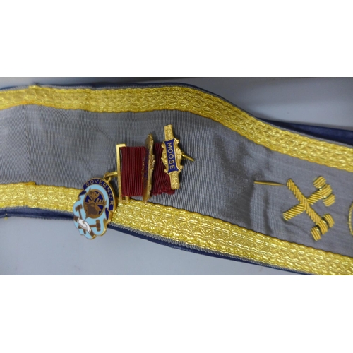 705 - Lodge medals and sashes, and one other medallion