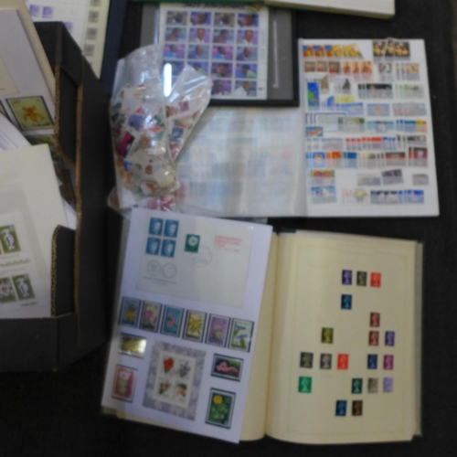 728 - Stamps;- a box of stamps, covers, etc., loose and in albums