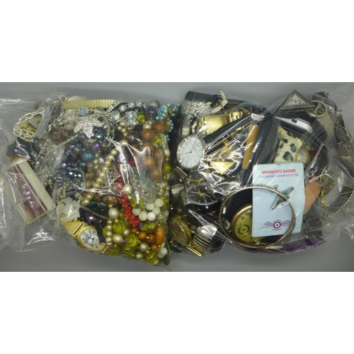 745 - Costume jewellery and wristwatches including Citizen, Sekonda and Timex