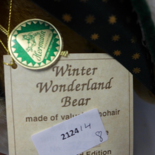 747 - A jointed German mohair bear, Winter Wonderland limited edition made by Hermann Spielwaren