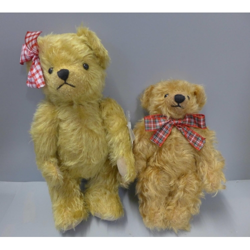 751 - Two jointed mohair Teddy bears, Gertrude and Henry, limited edition by Deans Rag Book Co. for Past T... 