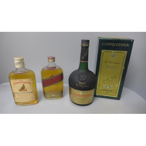 779 - Two bottles of Scotch Whisky and a bottle of Courvoisier Cognac de Napoleon