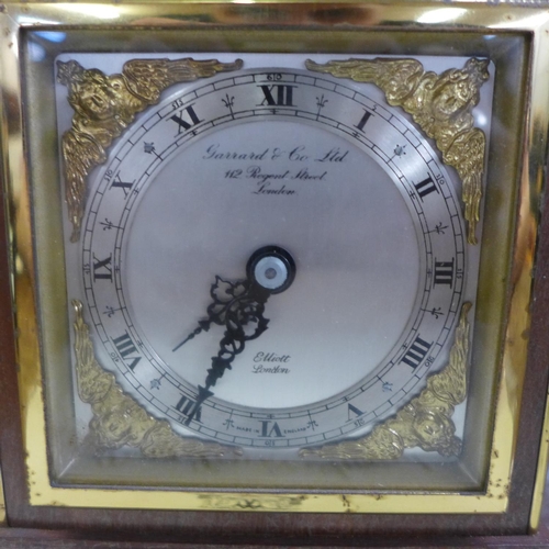 784 - A Garrard & Co table clock with Elliott of London movement, boxed, with papers, circa 1978