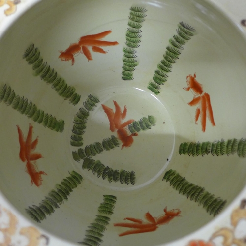 796 - A modern Chinese fish bowl, 25.5cm