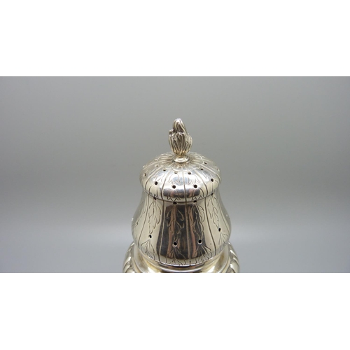 834 - A French silver caster, 234g, 18cm