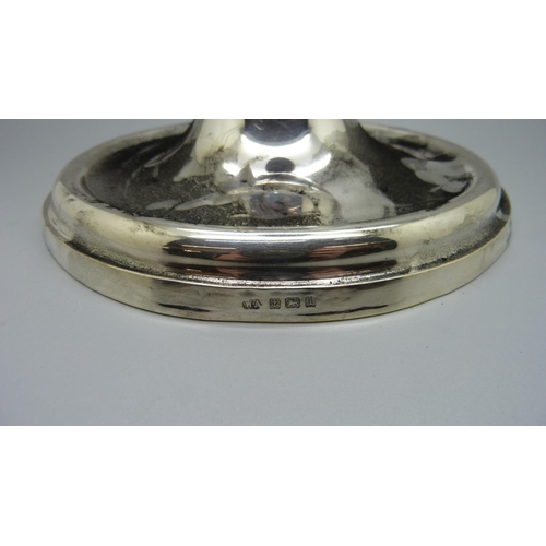 838 - A large silver Capstan inkwell, Birmingham 1910, diameter of base 17.5cm