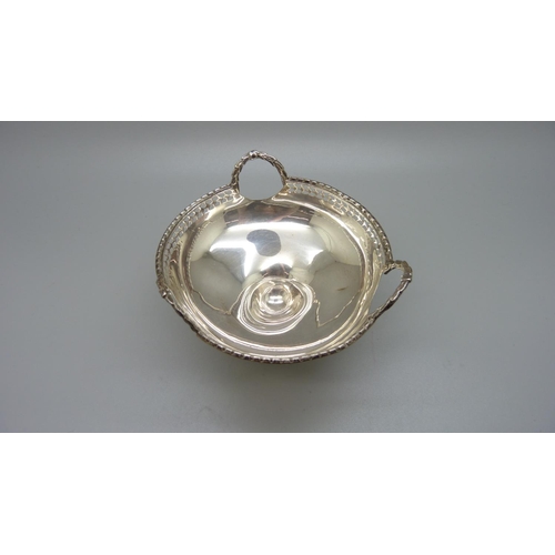 873 - A silver bon-bon dish, Birmingham 1924, Adie Bros., 57g, 9.5cm in diameter