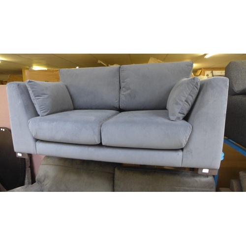 1326 - A graphite velvet two seater sofa