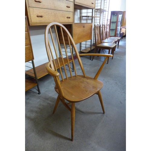 11 - A set of six Ercol Blonde elm and beech Quaker chairs