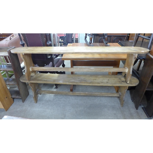 221 - A pair of Victorian pine benches