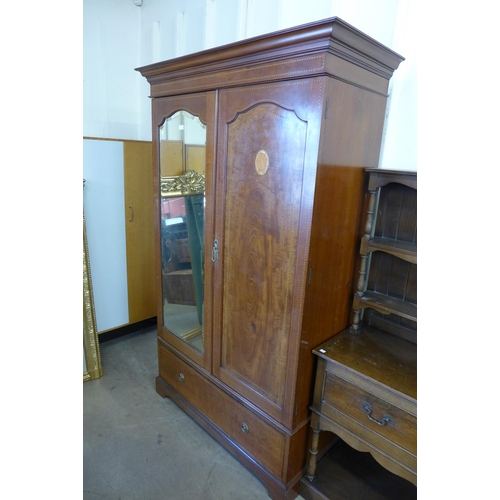 259 - An Edward VII inlaid mahogany wardrobe