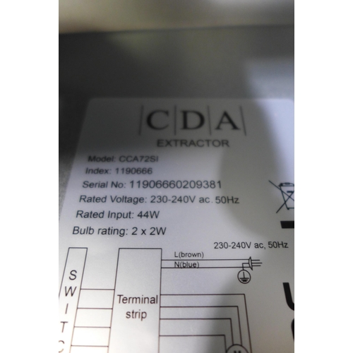 3112 - CDA Canopy Hood H173xW700xD282 , Model NoCCA72SI, Original RRP £82.50  inc vat  * This lot is subjec... 