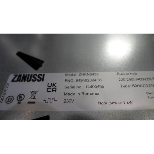 3114 - Zanussi Ceramic 4 Zone Hob H38xW590xD520 , Model NoZHRN643K, Original RRP £182.50  inc vat  * This l... 