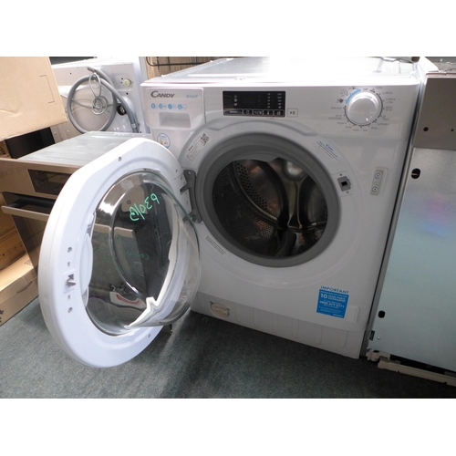 3128 - Candy Integrated Washing Machine (8kg) H820xW600xD525, Model No: CBW48D1E-80 * This lot is subject t... 