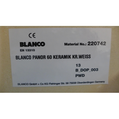 3142 - Blanco Panor Ceramic Belfast 1.0 White 630x600 , Model No: 514486, Original RRP £332.50  inc vat  * ... 