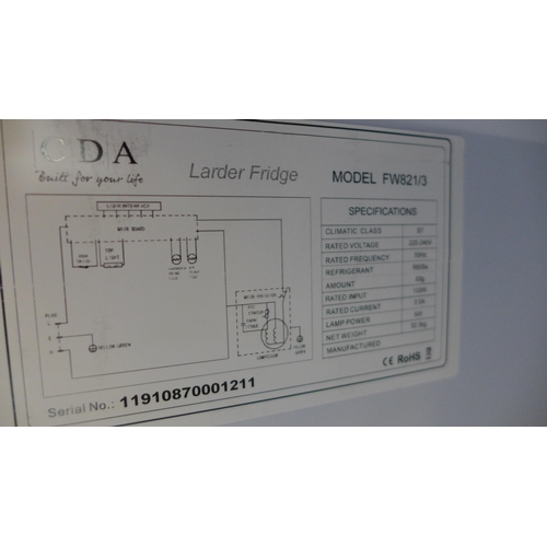 3149 - CDA  Integrated Larder Fridge H1780xW540xD545, Model No: FW821, Original RRP £435.83  inc vat  * Thi... 