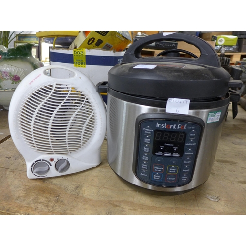 2074a - Instant Pot Duo electric pressure cooker & fan heater