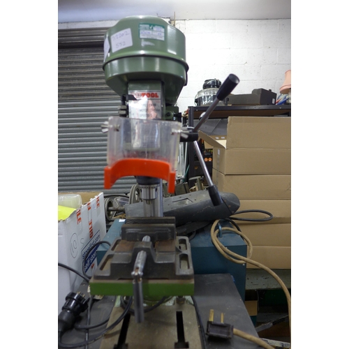 2084 - Nutool CH10 pillar drill with metal clamp on metal cupboard