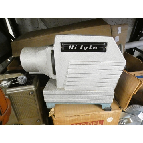 2150 - Hi-Lyte 66 vintage slide projector, HHER CR240 tape player and Specto movie projector