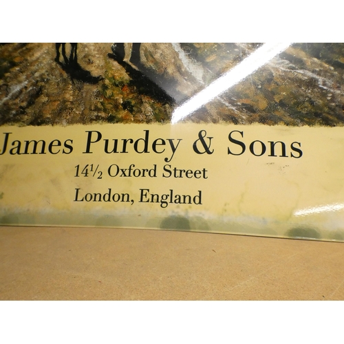 2166 - Approx. 60 x 40cm James Purdey & Sons tin plate sign