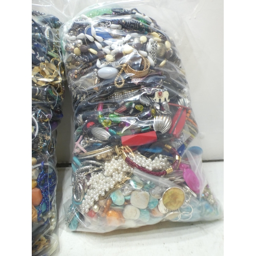 2191 - 2 Bags, approx. 5kg of costume jewellery