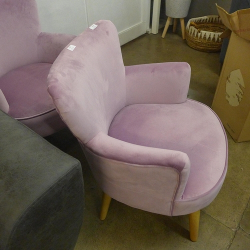 1327 - A Charleston violet velvet small armchair