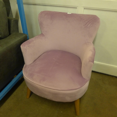 1328 - A Charleston violet velvet small armchair