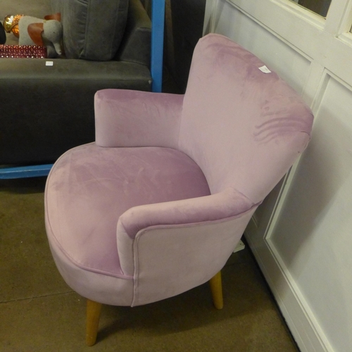 1328 - A Charleston violet velvet small armchair