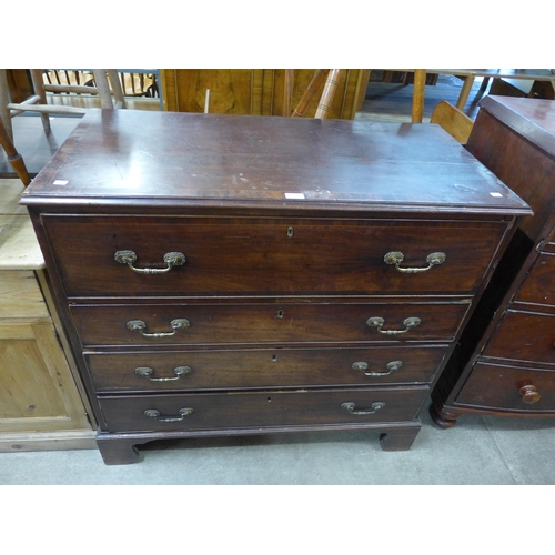 155 - A George III mahogany secretaire chest of drawers