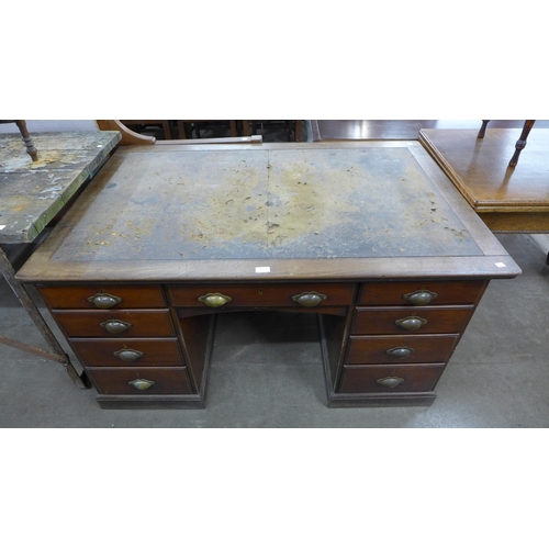 177 - A Victorian mahogany library desk